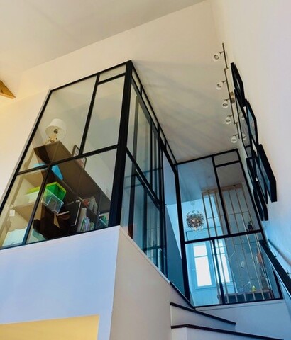 Porte coulissante verrière Mondrian à Villennes-sur-Seine