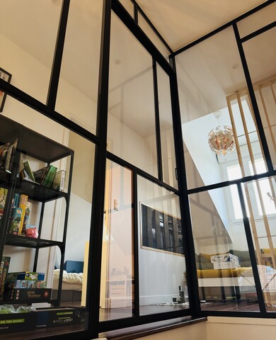 Porte coulissante verrière Mondrian à Villennes-sur-Seine