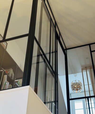 Porte coulissante verrière Mondrian à Villennes-sur-Seine