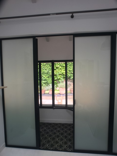 Double portes avec verre opale