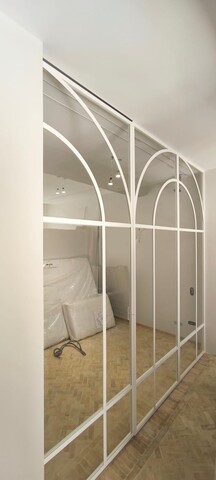 Verrière coulissante blanche Art Déco