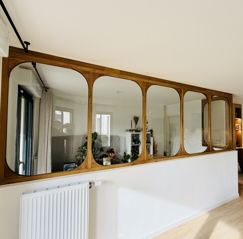 Verrière fixe en chêne massif 