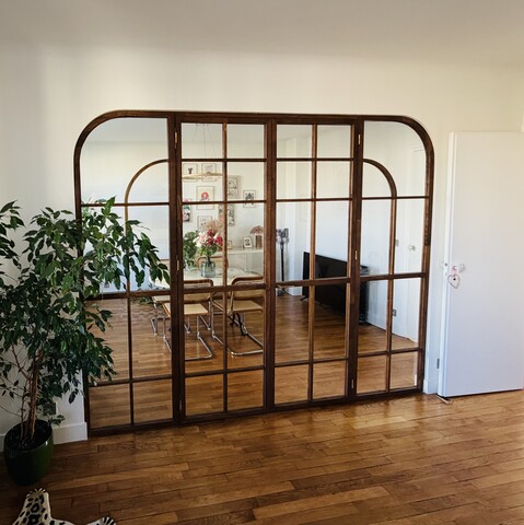 Verrière fixe et une porte double battante en chêne massif