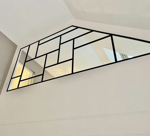 Verrière sous pente style Mondrian pour mezzanine à Chevreuse